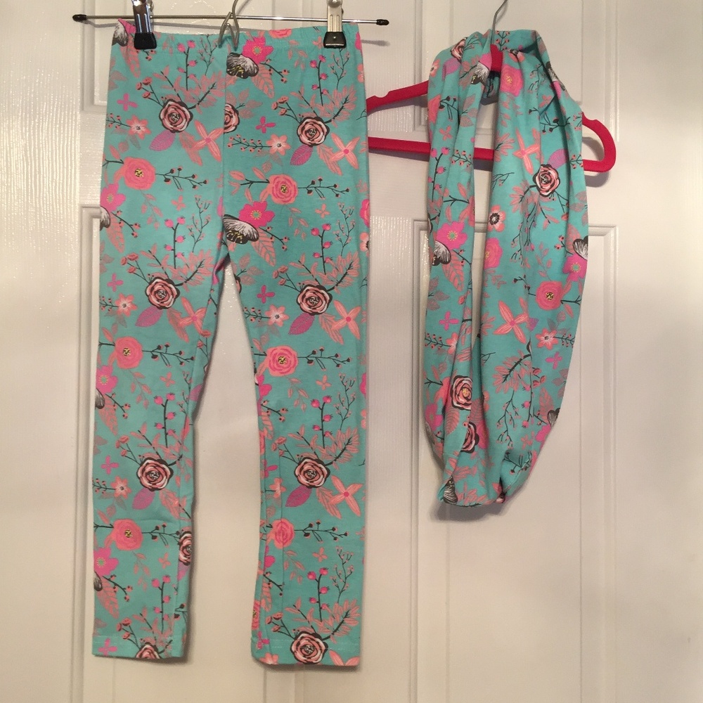 Girls Kids legging/infinity scarf size xxl 6x - Picture 6 of 6